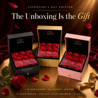 Boîte de présentation de bijoux carrée imprimée style romantique pour cadeau de Saint-Valentin, anniversaires, fleurs préservées, bijoux