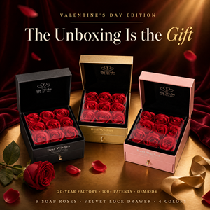 <span class=keywords><strong>Caja</strong></span> de Regalo Cuadrada con Diseño Romántico para Joyería, Regalos de San Valentín, Cumpleaños, Flores Preservadas - Product Image 1