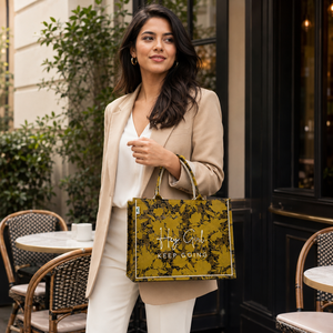Bolsa de Mano Personalizada de Lona para Mujer, con Estampado Floral, Laminada en PP, para la Playa o Compras, 27x21x14cm, OEM, ODM, Proveedor de Fábrica al por Mayor - Product Image 1
