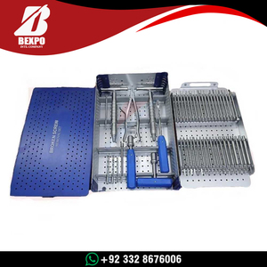 Kit d'instruments en acier pour l'extraction de vis cassées, pour procédures chirurgicales orthopédiques, fixation osseuse, utilisation avec implants, destiné aux animaux (y compris les chevaux) - Product Image 5