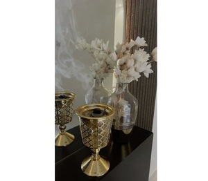 Tiếng ả Rập cổ điển kim loại bakhoor Oud uy tín Arabic cổ điển kim loại Oud Burner thủ công vàng và bạc hoàn thành - Product Image 2