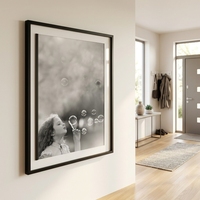 Cadre d'affichage vertical créatif Americanflat 24x34 avec passe-partout en bois poli 20x30 pour photos 24x34, affichage mural, écologique, noir
