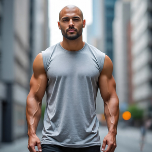 Chaleco cuadrado de algodón 100% personalizado para hombre, chaleco en blanco con cuello para niños, camisetas cuadradas sueltas, camisetas sin mangas de peso pesado, chaleco para hombre - Product Image 3