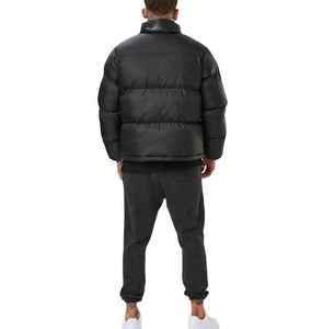 Vestes longues matelassées en toile de fibre de bambou pour hommes, logo brodé personnalisé, vestes matelassées d'hiver à capuche - Product Image 3