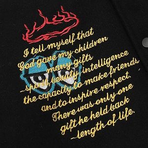 Chaqueta acolchada Softshell de invierno para hombre Mezcla de lana de estilo universitario con patrón de letras universitarias bordadas Posición del logotipo frontal - Product Image 4