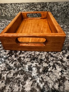 Plateau en bois poli écologique personnalisé, décor rustique, avec poignées, plateau de service ottoman, décoration intérieure, artisanat naturel pour l'accueil - Product Image 3