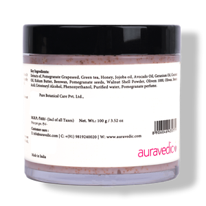 Auravedic Age Repair Pomegranate Facial Scrub <b>Face</b> <b>Polish</b> 100g for All Skin Types Including Dull Skin Reduce Fine Lines Signs - Product Image 2