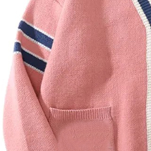 B2B <b>Pink</b> Colour Sorority Winter Acrylic Cardigan Sweater Custom Colour & Embroidery Knit Sweater Sorority University College - Product Image 4