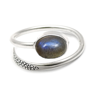Anillos de Plata de Ley 925 para mujer con piedras preciosas de labradorita ovalada, anillos de piedra natal elegantes de plata 925 sólida, joyería fina para ella - Product Image 1