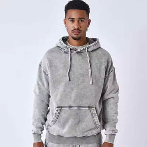 2025 Top vente hommes coupe régulière pull à capuche haute tendance goutte-épaule polaire impression numérique 100% coton solide hiver - Product Image 6