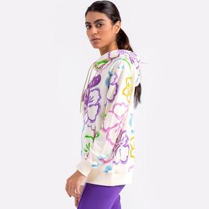 Sweat à capuche imprimé bouffant surdimensionné pour femme avec design unique Streetwear décontracté pour l'hiver Grand logo avant imprimé en sérigraphie - Product Image 4