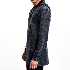 Sweat à capuche à lavage acide de qualité supérieure pour hommes, design personnalisé, motif uni, tissu polaire écologique d'hiver, vente en gros à bas prix - Product Image 2