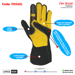 Leather Hot Selling 2025 Unlined Cow Split Leather Gloves Heavy Duty Industrial Work Safety Gloves Hand <b>Arm</b> Protection - Product Image 4
