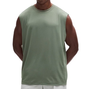 Longline <b>Stringer</b> Custom Wholesale Sports Streetwear Trendy Plain Loose Fit Round Neck 100% Cotton Tank Top Sleeveless Blank - Product Image 1