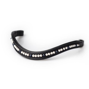 Bande de front rembourrée douce de cheval équestre en cuir véritable la plus vendue avec fournisseur de fabricant de gros indien de perle - Product Image 1