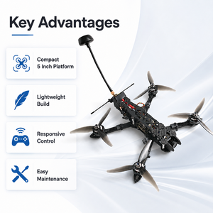 Dron FPV de 5 Pulgadas, Quadcopter con Marco de Fibra de Carbono, Motor sin Escobillas, Cámara FPV, UAV Ligero para Entrenamiento, OEM, ODM - Product Image 5