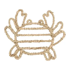 Top Selected Seagrass Crab Coasters Natural Woven Crab <b>Trivet</b> ODM OEM Handwoven Placemats Tabletop Decor for Dining Room - Product Image 5