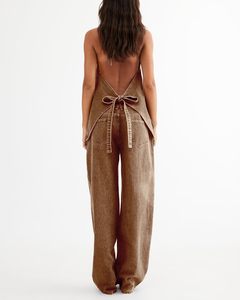 Conjunto de 2 Piezas de Mezclilla Ajustada con Botones para Mujer, Diseño Nuevo de Primavera Verano 2025, Informal, Sin Mangas, a la Moda, 100% Algodón, Secado Rápido, Transpirable - Product Image 4