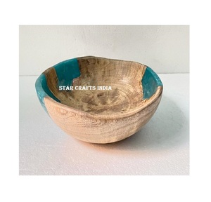 Cuenco de madera y Resina 100% de nuevo diseño para cocina y mesa, cuenco para servir comida, cena, tamaño personalizado, forma redonda, gran oferta - Product Image 1