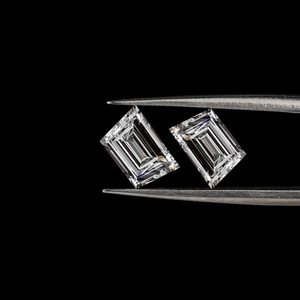 Paire de diamants trapézoïdaux cultivés en laboratoire de 3.00 carats, bague de fiançailles certifiée IGI, ensemble de couples, bijoux de forme fantaisie assortis - Product Image 4