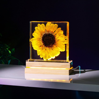 Lámpara Decorativa Nocturna de Resina Epoxi con Modelo de Girasol 3D