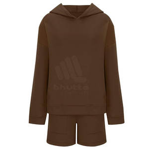 ชุดเซ็ตฮู้ดดี้ผู้หญิงแบบสั้น สีพื้น เรียบง่าย เป็นมิตรกับสิ่งแวดล้อม ระบายอากาศได้ดี ทันสมัย ปี 2026 ขั้นต่ำในการสั่งซื้อน้อย ดีไซน์ล่าสุด - Product Image 2