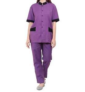 Medical Uniform Nurse Doctor <b>Hospital</b> <b>Scrub</b> Tops 100% Cotton Woven Fabric Comfortable Unisex Needle Detection Seamless Fusing - Product Image 5