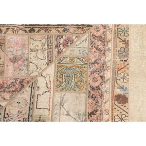 Tapis vintage patchwork 2,6x8 pieds, tapis turc, tapis floral marron - Product Image 5