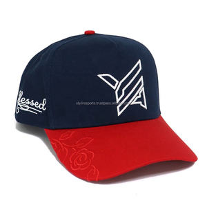 High Quality 5 Panel <b>Frame</b> Snap Back Hat Custom 3D M Embroidery American Baseball Cap Curved Bill <b>Printed</b> Flag Rubber Cotton - Product Image 6