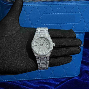 Lujo laboratorio crecido diamante hecho a mano de alta calidad movimiento automático ajuste de marca Iced Out reloj de acero inoxidable para hombres - Product Image 2