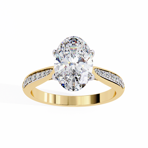 Bague en diamant carré avec coussin de laboratoire certifié GIA 1,96 ct Bijoux en or jaune 18 carats - Product Image 1