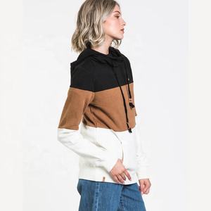 Sweat à capuche en coton-polaire pour femmes, sweat à capuche, décontractée, manches poche, kangourou, Sport, modèle court, coupe goutte - Product Image 3