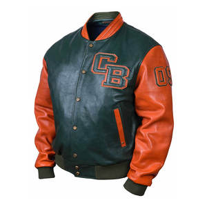 Vestes de baseball varsity personnalisées pour hommes, style bomber d'hiver, manches en cuir, logo brodé en chenille, vêtements d'extérieur. - Product Image 5