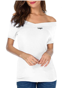 Chemises Sexy avec épaules dénudées et col en V pour femme, chemisiers à coupe ajustée, taille haute, disponible du Bangladesh, collection - Product Image 6