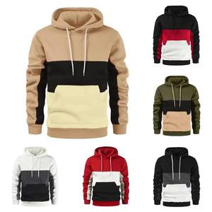 Nouveau printemps automne bloc couleur sweat à capuche avec coupe ample hommes et femmes décontracté mode tendance hiver pull avec col à capuche - Product Image 2