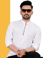 Chemise en lin à manches longues coupe ajustée pour homme Batik Baju Kemeja Kurta Raya grande taille teint en fil