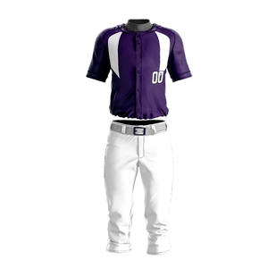 Ventes en gros, dernière conception, tissu 100% polyester, uniforme de baseball à boutons, prix bas, séchage rapide, uniformes de baseball OEM, respirant - Product Image 4