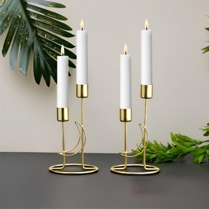 Suministro directo de fábrica, elegante candelabro de vidrio y metal para mesa, eventos y decoración interior disponible a precio de exportación - Product Image 4