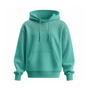 Solid Color Winter Heavyweight <b>Rhinestone</b> <b>Hoodie</b> for Men Made High Quality Polyester/Cotton Material Custom Size Outdoor Use - Product Image 1