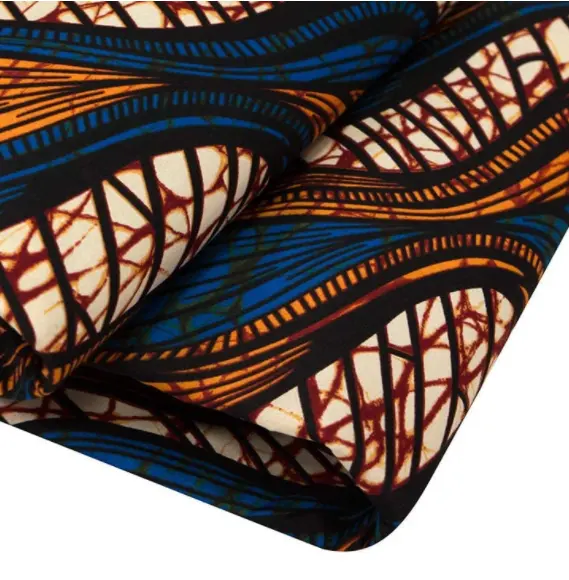 Véritable wax africaine haut de gamme 6 Yards Ankara tissu imprimé 100% Polyester coton imitant la vraie cire tissu pour robe de soirée