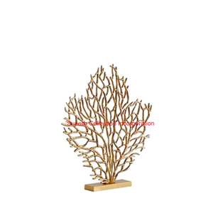 Escultura de hoja de Metal con acabado dorado y bronce pulido único, Decoración de mesa moderna, pieza de exhibición para el hogar, oficina, sala de estar, decoración - Product Image 5