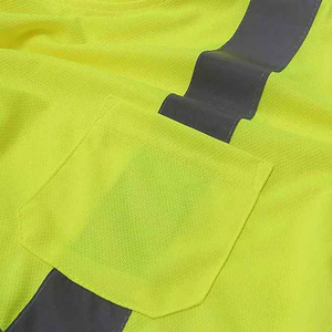 Camisa de Trabajo de Seguridad Reflectante de Alta Visibilidad para Hombre, con Cuello Mao y Cremallera, Manga Larga, Diseño Personalizado ODM 2025 - Product Image 3
