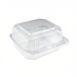 Contenitore per Pranzo Monouso Trasparente con Coperchio a Cerniera da 6 Pollici in PS con 1 Scomparto - Product Image 2