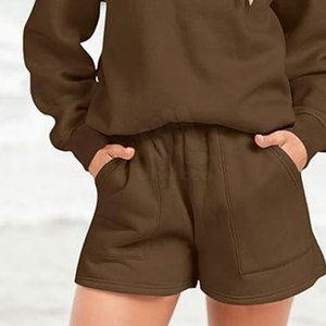 ชุดเซ็ตฮู้ดดี้ผู้หญิงแบบสั้น สีพื้น เรียบง่าย เป็นมิตรกับสิ่งแวดล้อม ระบายอากาศได้ดี ทันสมัย ปี 2026 ขั้นต่ำในการสั่งซื้อน้อย ดีไซน์ล่าสุด - Product Image 5