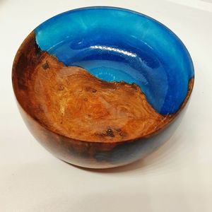 Premium Round Snacks Bowl Wood and Resin Dessert Serving Bowl Perfect for Restaurant <b>Tableware</b> and Home Use - Product Image 4
