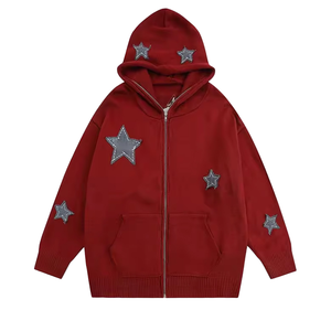 เสื้อฮู้ดสำหรับผู้ชายเสื้อฮู้ดแบบสวมหัวพิมพ์ลายปะติดแบบวินเทจซีดจาง - Product Image 3