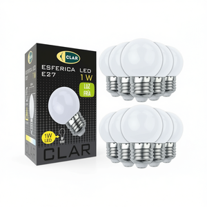 E27 1W 230V LED Spherical Cool <b>White</b> <b>Bulbs</b> 6000K Product Category - Product Image 2