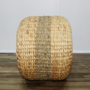 Taburete otomano ecológico Artex Dong Thap Factory, hecho a mano de algas marinas naturales, jacinto de agua, artesanías de mimbre de ratán - Product Image 4