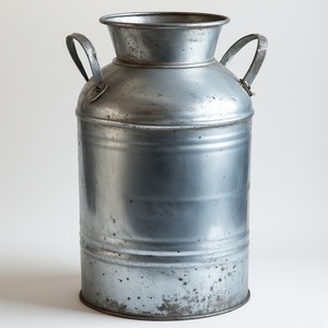 Lata de leche galvanizada hecha a mano con acabado de pátina de plata antigua, detalles artesanales diseñados para interiores decorativos - Product Image 4