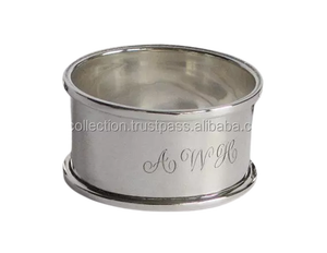 Anneaux de serviette décoratifs en métal argenté de forme ronde pour des utilisations de décoration de table de porte-serviette - Product Image 2